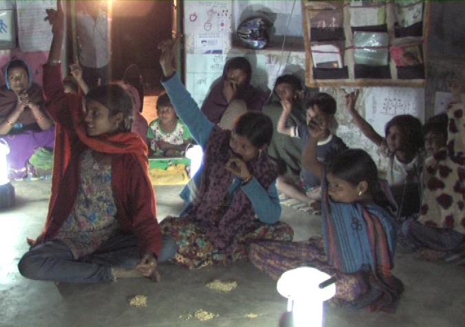 group of children at barefoot college